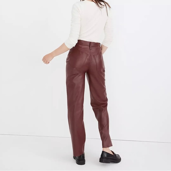 ✨Madewell (NWT) The Perfect Vintage Straight Pants Faux Leather Size 26 and 27✨ - Picture 2 of 3